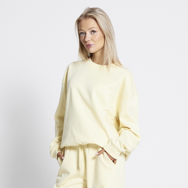 Sweatshirt "New Crew"  Light Yellow